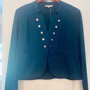 Military cut petite blazer